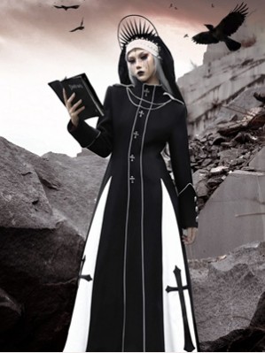 Nun Trial Gothic Coat by Blood Supply (BSY202A)